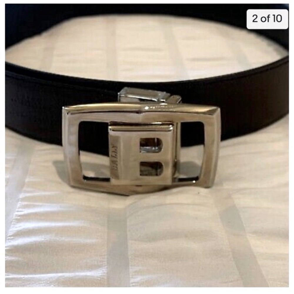 Bally Mirror B Buckle Reversible Belt